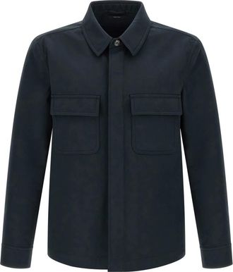 Tom Ford Katoenen Twill Double Splittable Overshirt - Heren - Zomerjassen - Blauw - 3XL - Katoen - Jassen