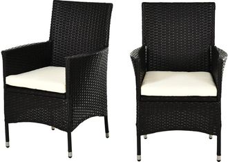 OUTSUNNY Rattan Dining Chair Set - Dark Coffee | TJ Hughes