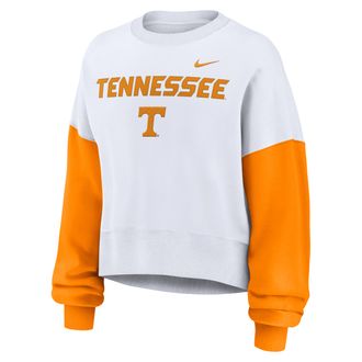 Nike Tennessee Volunteers Primetime Nike Womens College Pullover Crew in White | 01D708DZUTN-88C
