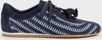 Charles & Keith Jace Crochet & Suede Flower Sneakers