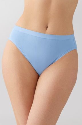 Wacoal Understated Cotton Blend High Leg Briefs in Bel Air Blue at Nordstrom, Size Medium