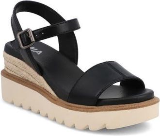 Mia Ophida Ankle Strap Platform Wedge Sandal in Black at Nordstrom, Size 8.5