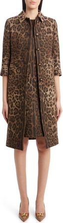 Dolce & Gabbana D&eacute;grad&eacute; Leopard Print Jacquard Jacket in Print Leo at Nordstrom, Size 42