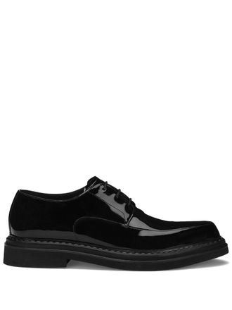 Dolce & Gabbana Paint leather derby shoes - men - Calf Leather/Calf Leather/Rubber - 46 - Black
