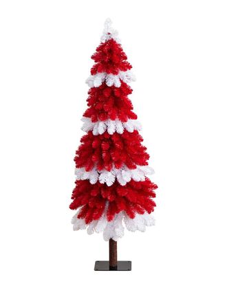 Nearly Natural 5Ft Pre-Lit Artificial Peppermint Christmas Tree With 150 Microdot Led Lights