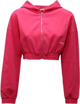 Hinnominate Hnw 754 Crop Sweatshirt met volledige rits - Dames - Vesten met rits - Roze - S - Leer - Hoodies & sweatvesten