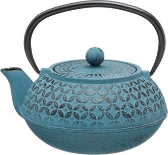 Secret de Gourmet Tetera Flor Azul 1l - Tetera De Flor Azul 1l, Acero Inoxidable, Hierro Fundido, Dimensiones L. 17.5 X L. 15.5 X H. 17.5 Cm - Sg Secret De Gourmet
