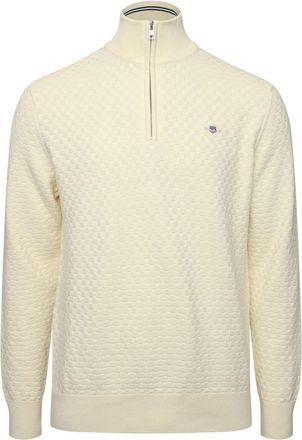 GANT Mens Micro Texture Jumper in CREAM - Size X-Large