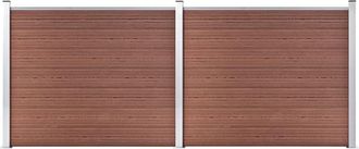 vidaXL Vidaxl - Set De Panel De Valla Wpc Marr&oacute;n 353x146 Cm