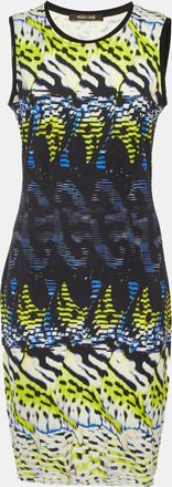 Roberto Cavalli Multicolor Printed Crepe Sleeveless Dress