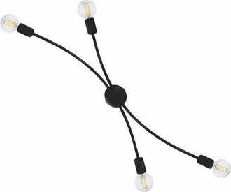 Energy Plafoniera 4xE27 Montatura Verniciata Nero e Energy Daniela