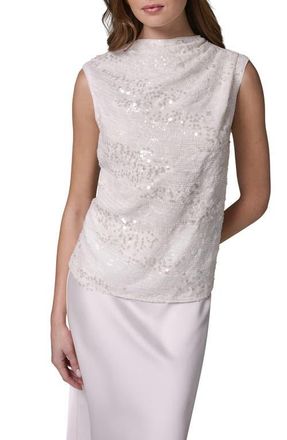DKNY Sequin Sleeveless Top in Cream at Nordstrom, Size X-Large