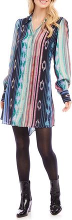 Karen Kane Printed Long Sleeve Shirtdress at Nordstrom, Size Medium