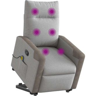 vidaXL Vidaxl - Sill&oacute;n De Masaje Reclinable De Pie De Tela Gris Nube