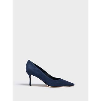 Marion Parke Classic Pump 70 Suede in Navy at Nordstrom, Size 39.5
