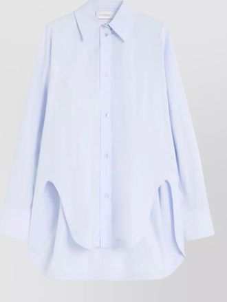 Sportmax long sleeve shirt curved hem collar