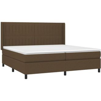 vidaXL Vidaxl - Cama Box Spring Con Colch&oacute;n Tela Marr&oacute;n Oscuro 200x200 Cm