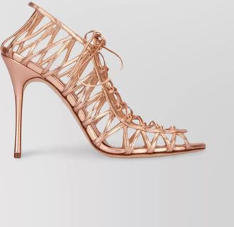 Manolo Blahnik leather sandals with strappy design and stiletto heel