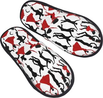 Generic Plush House Slipper Ballroom Dance print House Shoes Breathable Womens Slippers for Travel Ladies Bedroom M