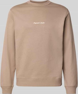 Jack & Jones Jack & Jones Sweatshirt mit Rundhalsausschnitt und Label-Stitching in Beige, Größe XXL
