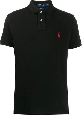 Polo Ralph Lauren Tops, Heren, Zwart, M, Katoen, Polo met geborduurd logo