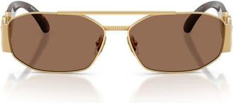 Versace 58mm Irregular Sunglasses in Gold /Dark Brown at Nordstrom