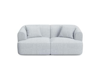 Cosmopolitan Design Sof&aacute; modular 2 plazas tejido estructural gris claro
