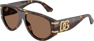 Dolce & Gabbana Stijlvolle Zonnebril - Dames - Zonnebrillen - Bruin - 57 MM - Accessoires