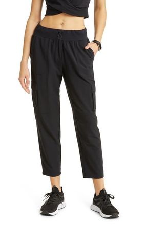Zella Horizon Woven Cargo Pants in Black at Nordstrom, Size Small