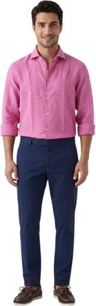 Borriello Overhemden, Heren, Roze, 2Xl, Linnen, Borriello Kraag Shirt