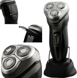 Trade Shop Trade Shop - Rasoio Elettrico Uomo 3 Testine Ricaricabile Regola Taglia Barba Baffi Basette