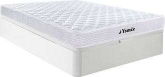 Vente-Unique Conjunto de somier arcón blanco + colchón de muelles y viscoelástica de 15 cm - WOLKENLOS de YSMÉE