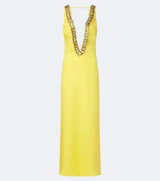 Valentino Embellished linen gown