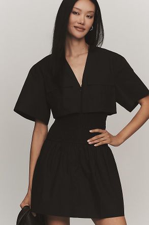 Mare Mare Utility Short-Sleeve Mini Shirt Dress