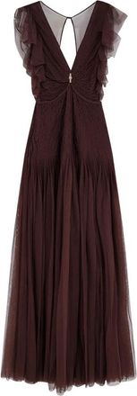 Elisabetta Franchi Gowns - Dames - Avondkleed - Bruin - XS - Kleedjes