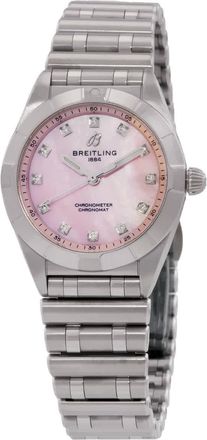 Breitling Chronomat Quartz Chronometer Diamond Pink Dial Ladies Watch A72310101K1A1