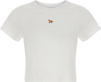 Maison Kitsun&eacute; Baby Fox Baby T-Shirt - Dames - T-shirts - Wit - L - Katoen - Tops