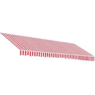 vidaXL Tela De Repuesto De Toldo Rayas Rojas Y Blancas 4,5x3 M Vidaxl
