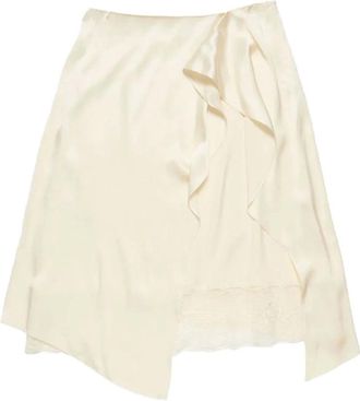 Acne Studios Short Skirts, female, Beige, Size: L Satin Skirt