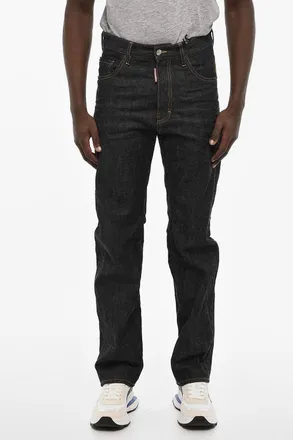 Dsquared2 Jeans Regtular Fit Con Maxi Ricamo Sul Retro Dsquared2