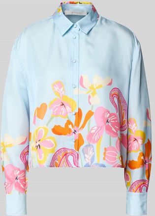 Herzen&rsquo;s Angelegenheit Boxy Fit Bluse aus Seide im Allover-Look in Hellblau, Gr&ouml;&szlig;e 34