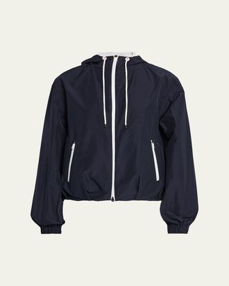 Brunello Cucinelli Techno Cotton Hooded Zip Jacket