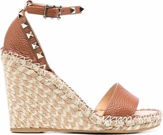 Valentino Garavani Espadrille Rockstud Wedge Sandals