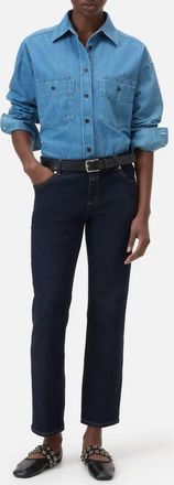 Closed Junna Straight Cropped Leg Jeans In Dark Blue