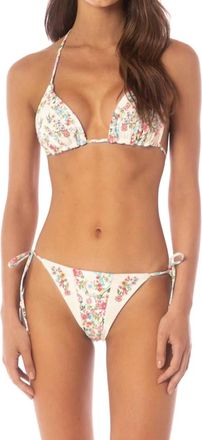 Maaji Shining Low Rise Tie Side Bikini Bottom In Love In Bloom