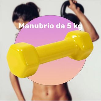Trade Shop Trade Shop - Manubrio Singolo 5 Kg In Vinile Allenamento Esercizi Casa Palestra Workout Fit