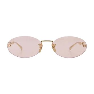 Gucci Sunglasses, female, Pink, Size: 62 MM Pink Metal Sunglasses