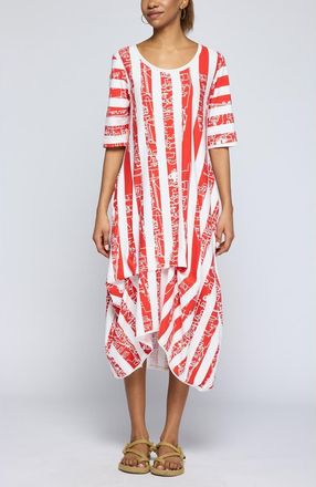 Luukaa D'Celli Amethyst Striped Jersey Dress in Vermillion at Nordstrom, Size 10