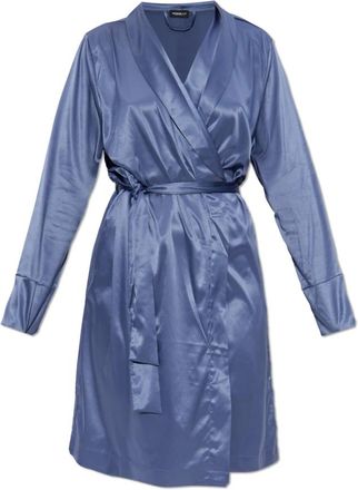 Emporio Armani Robes, female, Blue, Size: L/XL Satin robe