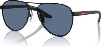 Prada Blue Pilot Mens Sunglasses PS 51YS 1BO06A 61